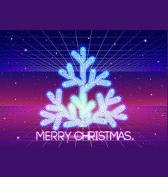 Christmas Card With 80s Styled Neon Tree