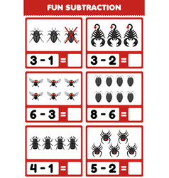 Education Game For Children Fun Subtraction By