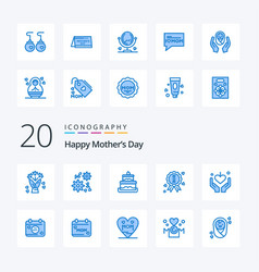 20 Happy Mothers Day Blue Color Icon Pack Like