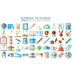 Back To School Multi Color Icons Set