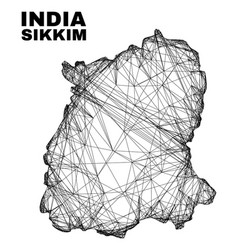 Hatched Irregular Mesh Sikkim State Map