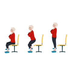 Old Woman Sit To Stand Exercise