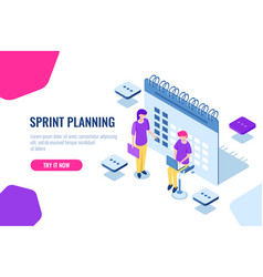 Sprint Planning Isometric Concept Calendar