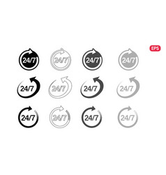 24 7 Icon Or Logo Set