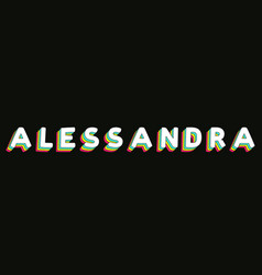 Alessandra - Retro Rainbow Typography Faded Style