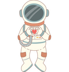 Cute Astronaut With A Heart Cartoon