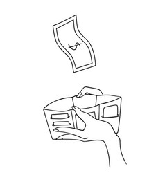 Female Hand Holding Open Empty Wallet With Flying