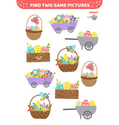 Find Two Same Pictures Summer Basket Easter Eggs