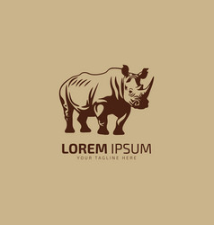 Label With The Image Of The African Rhinoceros