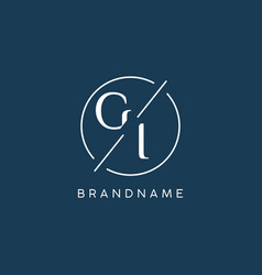 Initial Letter Gi Logo Monogram With Circle Line