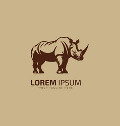 Label With The Image Of The African Rhino