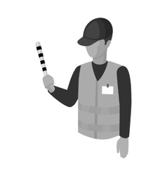 Parking Attendant Icon In Monochrome Style