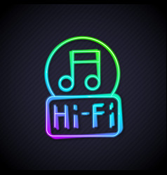 Glowing Neon Line Music Note Tone Icon Isolated