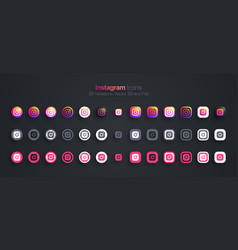 Instagram Icons Set Modern 3d And Flat