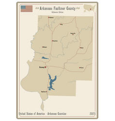 Map Faulkner County In Arkansas