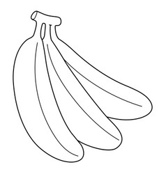 Banana Fruit Isolated Coloring Page For Kids