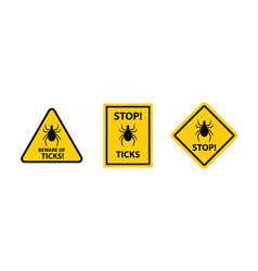 Beware Of Ticks Caution Signs Flat