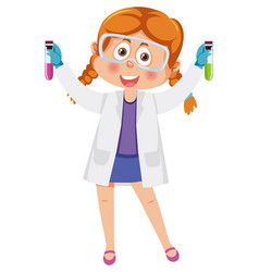 Scientist Girl Wearing Lab Coat