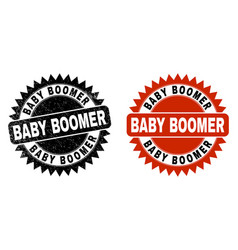 Baby Boomer Black Rosette Seal With Grunged