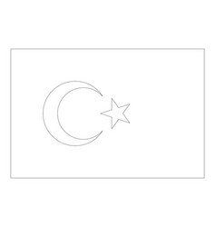 Black Outline Flag Of Turkey