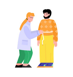 Doctor Nutritionist Measures Waist Patient