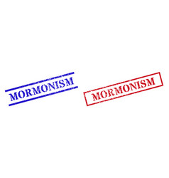 Mormonism Grunge Rubber Stamp Seals With Rectangle