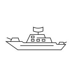 Battleship Line Icon Warship Symbol