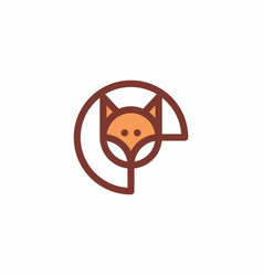 Fox Logo Template Origami Flat And Line