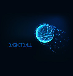 Futuristic Glowing Low Polygonal Basketball Ball