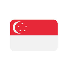 Singapore Flag Icon On White Background