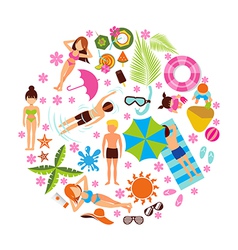 Summer beach holidays icons set Royalty Free Vector Image