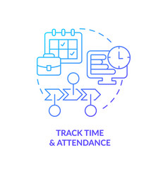 Track Time And Attendance Blue Gradient Concept