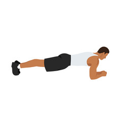 Man Doing Plank Abdominals Exercise Flat