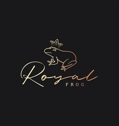 Royal Gold Frog On Black Logo Background