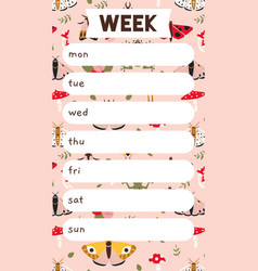 Cute Weekly Planner With Summer Vibe Moth