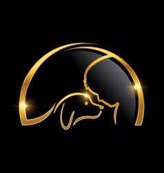 Golden Cat And Dog Logo Icon