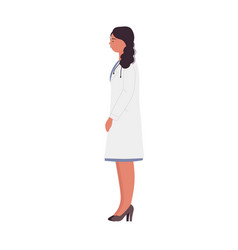 Side View Of Standing Woman Doctor