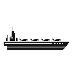 Top Aircraft Carrier Icon Simple Navy Ship