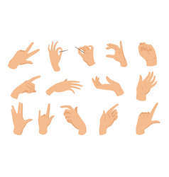 Female Hand Gestures Flat Elements