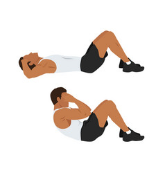 Man Doing Sit Ups Exercise Abdominals Exercise