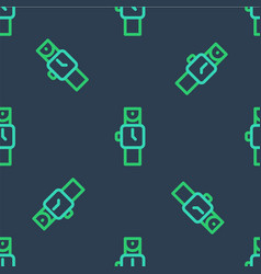 Line Wrist Watch Icon Isolated Seamless Pattern