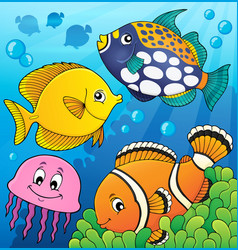 Coral reef fish theme collection 2 Royalty Free Vector Image