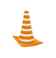 Drawing Construction Cone With Stripes