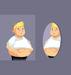 Overweight Man Checking His Abdominal Fat