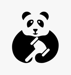 Panda Law Logo Negative Space Concept Template