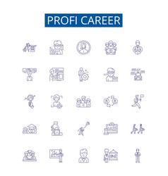 Profi Career Line Icons Signs Set Design