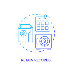 Retain Records Blue Gradient Concept Icon