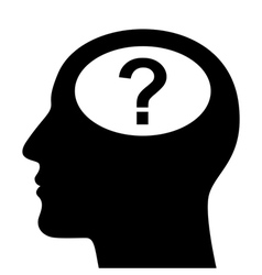 Question mark and face profile silhouette icon Vector Image