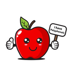 Cute Apple Mascot Holding A Sign Saying I Have