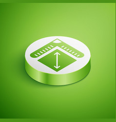 Isometric Paper Size Icon Isolated On Green